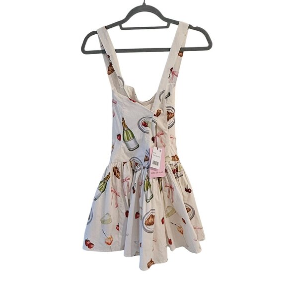 Avec Les Filles Size 2 Printed Drop-Waist Flounce Romper Dress Ivory Tabletop - Picture 12 of 12